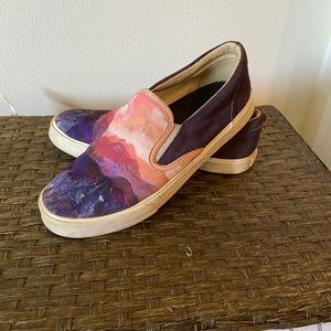 Suede and smoky mountains slip on sneakers